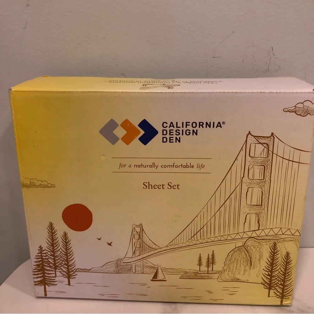 California Design Den Sheet Set - Cream & Rust Graphic Box